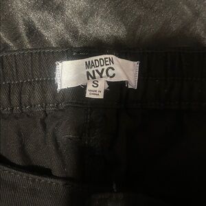 Madden NYC women's Black Cargo Pants with Elastic Waist